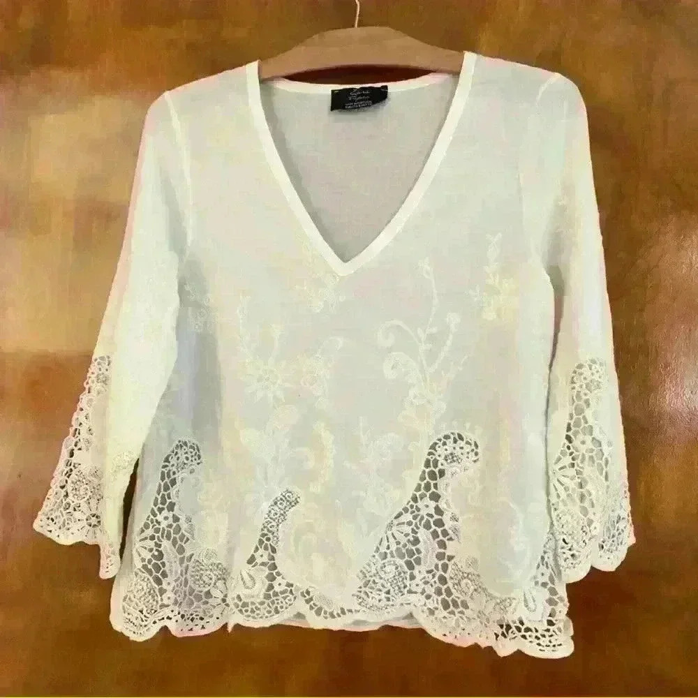 Zara Embroidery & Lace  Blouse